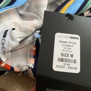 Fashion nova. Jumpsuit. Striped.